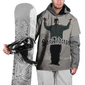 Накидка на куртку 3D с принтом GTA SA - Райдер в Новосибирске, 100% полиэстер |  | Тематика изображения на принте: carl johnson | grand theft auto | gta | los santos | sa | san andreas | гта