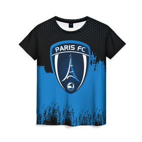 Женская футболка 3D с принтом FC Paris Original uniform в Новосибирске, 100% полиэфир ( синтетическое хлопкоподобное полотно) | прямой крой, круглый вырез горловины, длина до линии бедер | football | soccer | париж