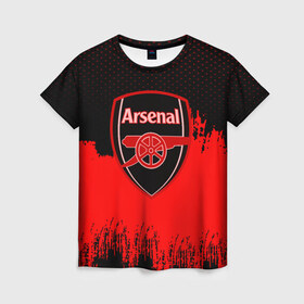 Женская футболка 3D с принтом FC Arsenal Original uniform в Новосибирске, 100% полиэфир ( синтетическое хлопкоподобное полотно) | прямой крой, круглый вырез горловины, длина до линии бедер | football | soccer | арсенал