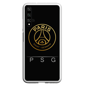 Чехол для Honor 20 с принтом PSG Gold в Новосибирске, Силикон | Область печати: задняя сторона чехла, без боковых панелей | champions | france | germain | gold | league | neymar | paris | psg | saint | лига | псж | франция | чемпионов