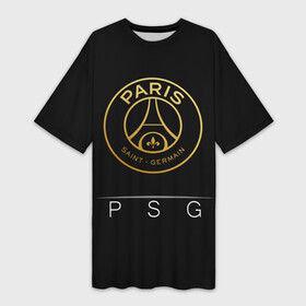 Платье-футболка 3D с принтом PSG Gold в Новосибирске,  |  | champions | france | germain | gold | league | neymar | paris | psg | saint | лига | псж | франция | чемпионов