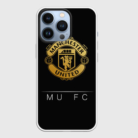 Чехол для iPhone 13 Pro с принтом MU Gold в Новосибирске,  |  | champions | england | league | manchester | united | лига | манчестер | чемпионов | юнайтед