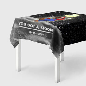 Скатерть 3D с принтом You got a moon в Новосибирске, 100% полиэстер (ткань не мнется и не растягивается) | Размер: 150*150 см | 