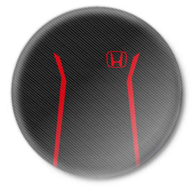 Значок с принтом HONDA SPORT в Новосибирске,  металл | круглая форма, металлическая застежка в виде булавки | Тематика изображения на принте: honda | марка | машины | хонда