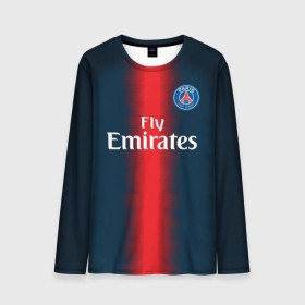 Мужской лонгслив 3D с принтом PSG Форма Новая Home 18/19 в Новосибирске, 100% полиэстер | длинные рукава, круглый вырез горловины, полуприлегающий силуэт | Тематика изображения на принте: 2019 | brazil | fcb | paris saint germain | psg | бразилия | новая | псж | форма | футбольная