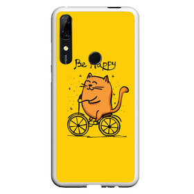 Чехол для Honor P Smart Z с принтом Be Happy cat в Новосибирске, Силикон | Область печати: задняя сторона чехла, без боковых панелей | cat | домашние любимцы | животные | котики | котэ | котята | любовь | милые