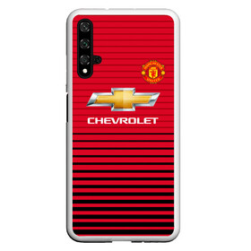 Чехол для Honor 20 с принтом Man United Форма Home 18 19 в Новосибирске, Силикон | Область печати: задняя сторона чехла, без боковых панелей | mu | манчестер юнайтед | мю | форма