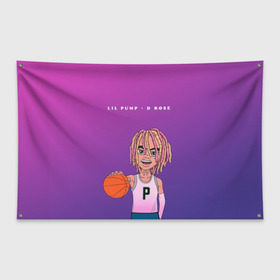 Флаг-баннер с принтом Lil Pump D Rose в Новосибирске, 100% полиэстер | размер 67 х 109 см, плотность ткани — 95 г/м2; по краям флага есть четыре люверса для крепления | hip hop | hiphop | lil pump | mc | rap | газзи гарсия | зачитал | клауд | клауд рэп | лил памп | лили | мс | памп | реп | репер | речитатив | рэп | рэпер | трэп | хип | хип хоп | хипхоп | хоп