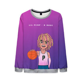 Мужской свитшот 3D с принтом Lil Pump D Rose в Новосибирске, 100% полиэстер с мягким внутренним слоем | круглый вырез горловины, мягкая резинка на манжетах и поясе, свободная посадка по фигуре | Тематика изображения на принте: hip hop | hiphop | lil pump | mc | rap | газзи гарсия | зачитал | клауд | клауд рэп | лил памп | лили | мс | памп | реп | репер | речитатив | рэп | рэпер | трэп | хип | хип хоп | хипхоп | хоп