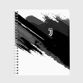 Тетрадь с принтом FC Juventus Original 2018 в Новосибирске, 100% бумага | 48 листов, плотность листов — 60 г/м2, плотность картонной обложки — 250 г/м2. Листы скреплены сбоку удобной пружинной спиралью. Уголки страниц и обложки скругленные. Цвет линий — светло-серый
 | football | soccer | ювентус