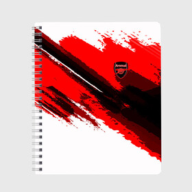 Тетрадь с принтом FC Arsenal Original 2018 в Новосибирске, 100% бумага | 48 листов, плотность листов — 60 г/м2, плотность картонной обложки — 250 г/м2. Листы скреплены сбоку удобной пружинной спиралью. Уголки страниц и обложки скругленные. Цвет линий — светло-серый
 | Тематика изображения на принте: football | soccer