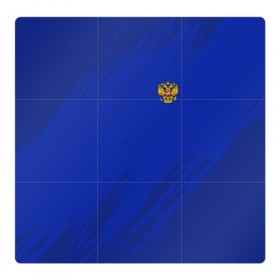 Магнитный плакат 3Х3 с принтом RUSSIA SPORT в Новосибирске, Полимерный материал с магнитным слоем | 9 деталей размером 9*9 см | russia | белый | болельщик | герб | двуглавый орел | корона | красный | лошадь | модные | надписи | орел | патриот | россия | синий | спорт | спортивные | триколор | униформа | фанат | цвет