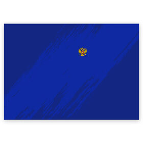 Поздравительная открытка с принтом RUSSIA SPORT в Новосибирске, 100% бумага | плотность бумаги 280 г/м2, матовая, на обратной стороне линовка и место для марки
 | Тематика изображения на принте: russia | белый | болельщик | герб | двуглавый орел | корона | красный | лошадь | модные | надписи | орел | патриот | россия | синий | спорт | спортивные | триколор | униформа | фанат | цвет