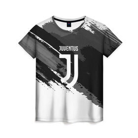 Женская футболка 3D с принтом JUVENTUS SPORT STYLE в Новосибирске, 100% полиэфир ( синтетическое хлопкоподобное полотно) | прямой крой, круглый вырез горловины, длина до линии бедер | Тематика изображения на принте: football | soccer | ювентус