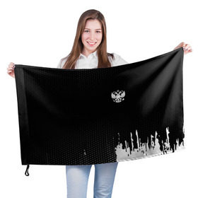 Флаг 3D с принтом Russia black collection в Новосибирске, 100% полиэстер | плотность ткани — 95 г/м2, размер — 67 х 109 см. Принт наносится с одной стороны | abstraction | grunge | russia | sport | абстракция | герб | краска | русский | символика рф | спорт | спортивный | триколор | униформа | форма | я русский