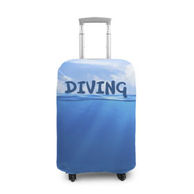 Чехол для чемодана 3D с принтом Дайвинг в Новосибирске, 86% полиэфир, 14% спандекс | двустороннее нанесение принта, прорези для ручек и колес | coral reef | diver | diving | underwater | вода | водолаз | волна | дайвер | коралловые рифы | море | ныряние | океан | подводный мир