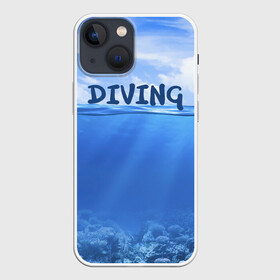 Чехол для iPhone 13 mini с принтом Дайвинг в Новосибирске,  |  | coral reef | diver | diving | underwater | вода | водолаз | волна | дайвер | коралловые рифы | море | ныряние | океан | подводный мир