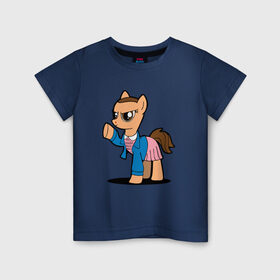 Детская футболка хлопок с принтом My Strange Pony в Новосибирске, 100% хлопок | круглый вырез горловины, полуприлегающий силуэт, длина до линии бедер | Тематика изображения на принте: my little pony | stranger things | дружба | мой маленький пони | очень странные дела