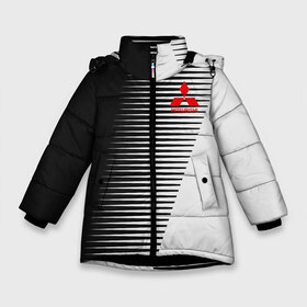 Зимняя куртка для девочек 3D с принтом MITSUBISHI SPORT в Новосибирске, ткань верха — 100% полиэстер; подклад — 100% полиэстер, утеплитель — 100% полиэстер. | длина ниже бедра, удлиненная спинка, воротник стойка и отстегивающийся капюшон. Есть боковые карманы с листочкой на кнопках, утяжки по низу изделия и внутренний карман на молнии. 

Предусмотрены светоотражающий принт на спинке, радужный светоотражающий элемент на пуллере молнии и на резинке для утяжки. |  машина | марка | митсубиси