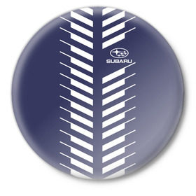 Значок с принтом SUBARU SPORT в Новосибирске,  металл | круглая форма, металлическая застежка в виде булавки | subaru | марка | машины | субару