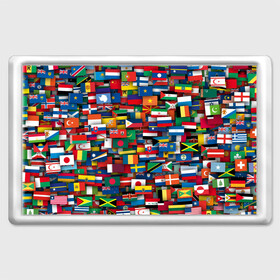 Магнит 45*70 с принтом Флаги всех стран в Новосибирске, Пластик | Размер: 78*52 мм; Размер печати: 70*45 | Тематика изображения на принте: интернационал | мир | паттерн | флаг
