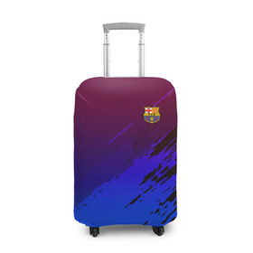 Чехол для чемодана 3D с принтом FC Barcelona SPORT в Новосибирске, 86% полиэфир, 14% спандекс | двустороннее нанесение принта, прорези для ручек и колес | football | soccer | разноцветный