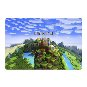 Магнитный плакат 3Х2 с принтом Настя - Minecraft в Новосибирске, Полимерный материал с магнитным слоем | 6 деталей размером 9*9 см | Тематика изображения на принте: minecraft | анастасия | майнкрафт | настенька | настюха | настя