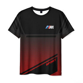 Мужская футболка 3D с принтом BMW 2018 M Sport в Новосибирске, 100% полиэфир | прямой крой, круглый вырез горловины, длина до линии бедер | bmw | бмв | марка | машины