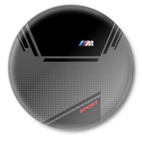 Значок с принтом BMW 2018 M Sport в Новосибирске,  металл | круглая форма, металлическая застежка в виде булавки | 