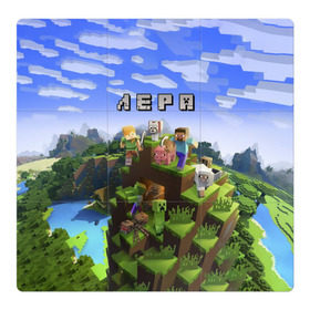 Магнитный плакат 3Х3 с принтом Лера - Minecraft в Новосибирске, Полимерный материал с магнитным слоем | 9 деталей размером 9*9 см | валерия | лера | лерка | майнкрафт