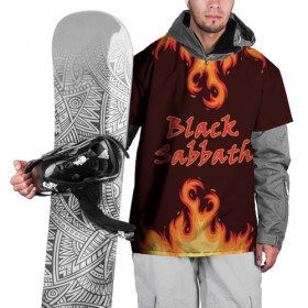 Накидка на куртку 3D с принтом Black Sabbath в Новосибирске, 100% полиэстер |  | Тематика изображения на принте: rock | группы | дым | металл | музыка | огонь | пламя | рок | рокер | тяжелый
