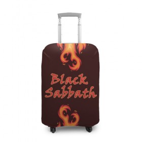 Чехол для чемодана 3D с принтом Black Sabbath в Новосибирске, 86% полиэфир, 14% спандекс | двустороннее нанесение принта, прорези для ручек и колес | rock | группы | дым | металл | музыка | огонь | пламя | рок | рокер | тяжелый