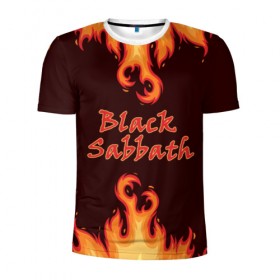 Мужская футболка 3D спортивная с принтом Black Sabbath в Новосибирске, 100% полиэстер с улучшенными характеристиками | приталенный силуэт, круглая горловина, широкие плечи, сужается к линии бедра | rock | группы | дым | металл | музыка | огонь | пламя | рок | рокер | тяжелый