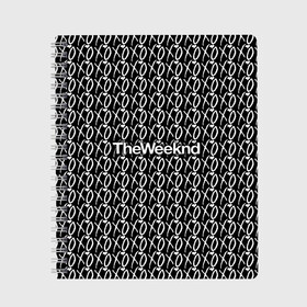 Тетрадь с принтом The Weeknd в Новосибирске, 100% бумага | 48 листов, плотность листов — 60 г/м2, плотность картонной обложки — 250 г/м2. Листы скреплены сбоку удобной пружинной спиралью. Уголки страниц и обложки скругленные. Цвет линий — светло-серый
 | Тематика изображения на принте: pbrb | pop | rb | the weeknd | trilogy | weeknd | xo | викенд | викнд | икс | иксо | макконен | музыкант | о | рнб | тесфайе | уикенд | уикнд | хип хоп | хипхоп | хо | эйбел | эр эн би