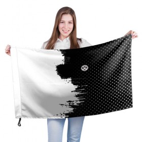 Флаг 3D с принтом Borussia uniform black 2018 в Новосибирске, 100% полиэстер | плотность ткани — 95 г/м2, размер — 67 х 109 см. Принт наносится с одной стороны | football | soccer | боруссия