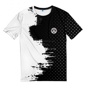 Мужская футболка 3D с принтом Borussia uniform black 2018 в Новосибирске, 100% полиэфир | прямой крой, круглый вырез горловины, длина до линии бедер | Тематика изображения на принте: football | soccer | боруссия