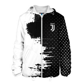 Мужская куртка 3D с принтом Juventus uniform black 2018 в Новосибирске, ткань верха — 100% полиэстер, подклад — флис | прямой крой, подол и капюшон оформлены резинкой с фиксаторами, два кармана без застежек по бокам, один большой потайной карман на груди. Карман на груди застегивается на липучку | Тематика изображения на принте: football | soccer | ювентус