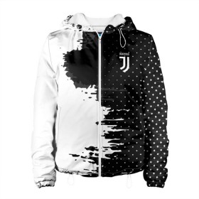 Женская куртка 3D с принтом Juventus uniform black 2018 в Новосибирске, ткань верха — 100% полиэстер, подклад — флис | прямой крой, подол и капюшон оформлены резинкой с фиксаторами, два кармана без застежек по бокам, один большой потайной карман на груди. Карман на груди застегивается на липучку | football | soccer | ювентус