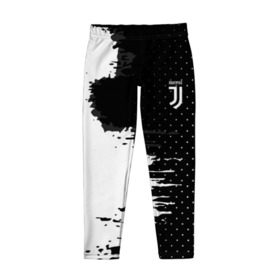 Детские леггинсы 3D с принтом Juventus uniform black 2018 в Новосибирске, полиэстер 85%, спандекс 15% | эластичный пояс, зауженный крой | football | soccer | ювентус