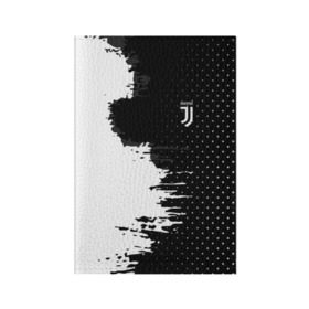 Обложка для паспорта матовая кожа с принтом Juventus uniform black 2018 в Новосибирске, натуральная матовая кожа | размер 19,3 х 13,7 см; прозрачные пластиковые крепления | Тематика изображения на принте: football | soccer | ювентус