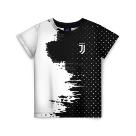 Детская футболка 3D с принтом Juventus uniform black 2018 в Новосибирске, 100% гипоаллергенный полиэфир | прямой крой, круглый вырез горловины, длина до линии бедер, чуть спущенное плечо, ткань немного тянется | Тематика изображения на принте: football | soccer | ювентус