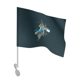 Флаг для автомобиля с принтом The Legend of Zelda в Новосибирске, 100% полиэстер | Размер: 30*21 см | воин | ганон | зельда | игра | легенда | линк | лук | оружие | приключения | рыцарь | стрела