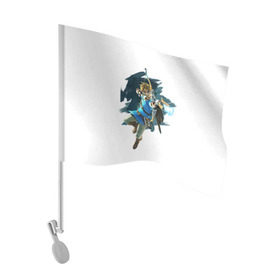 Флаг для автомобиля с принтом The Legend of Zelda в Новосибирске, 100% полиэстер | Размер: 30*21 см | Тематика изображения на принте: воин | ганон | зельда | игра | легенда | линк | лук | оружие | приключения | рыцарь | стрела