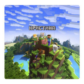 Магнитный плакат 3Х3 с принтом Кристина - Minecraft в Новосибирске, Полимерный материал с магнитным слоем | 9 деталей размером 9*9 см | Тематика изображения на принте: майнкрафт