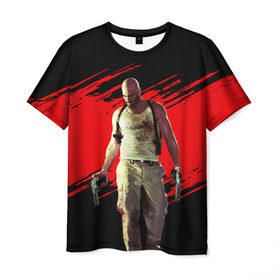 Мужская футболка 3D с принтом Max Payne в Новосибирске, 100% полиэфир | прямой крой, круглый вырез горловины, длина до линии бедер | Тематика изображения на принте: game | gta | max | payne | rockstar | игра | макс | пэйн