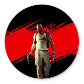 Коврик круглый с принтом Max Payne в Новосибирске, резина и полиэстер | круглая форма, изображение наносится на всю лицевую часть | game | gta | max | payne | rockstar | игра | макс | пэйн