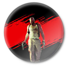 Значок с принтом Max Payne в Новосибирске,  металл | круглая форма, металлическая застежка в виде булавки | Тематика изображения на принте: game | gta | max | payne | rockstar | игра | макс | пэйн