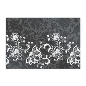 Магнитный плакат 3Х2 с принтом Кружевной узор в Новосибирске, Полимерный материал с магнитным слоем | 6 деталей размером 9*9 см | Тематика изображения на принте: flowers | pattern | арт | винтаж | кружева | орнамент | текстура | узор | цветы | черно белый