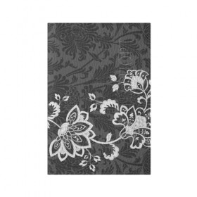 Обложка для паспорта матовая кожа с принтом Кружевной узор в Новосибирске, натуральная матовая кожа | размер 19,3 х 13,7 см; прозрачные пластиковые крепления | Тематика изображения на принте: flowers | pattern | арт | винтаж | кружева | орнамент | текстура | узор | цветы | черно белый