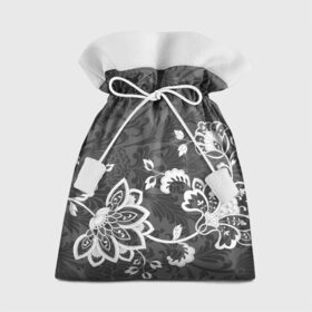 Подарочный 3D мешок с принтом Кружевной узор в Новосибирске, 100% полиэстер | Размер: 29*39 см | Тематика изображения на принте: flowers | pattern | арт | винтаж | кружева | орнамент | текстура | узор | цветы | черно белый